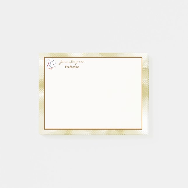 Elegante perlmuttschimmernde Goldtextur Post-it Klebezettel (Vorderseite)