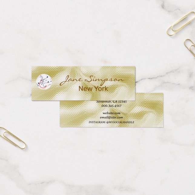 Elegante perlmuttschimmernde Goldtextur-Visitenkar (Büro)
