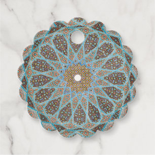 Elegante Persischblaue Arabesken Orientalische Dek Geschenkanhänger