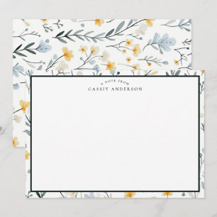 Elegante Personalisiert Garden Wildblumen Mitteilungskarte