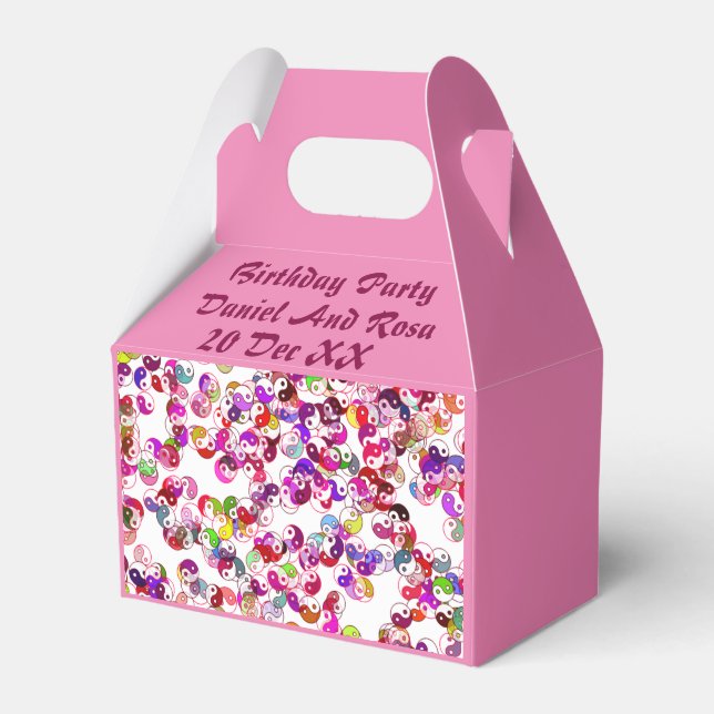 Elegante Personalisiert Pink Yin Yang Birthday Par Geschenkschachtel (Vorderseite)