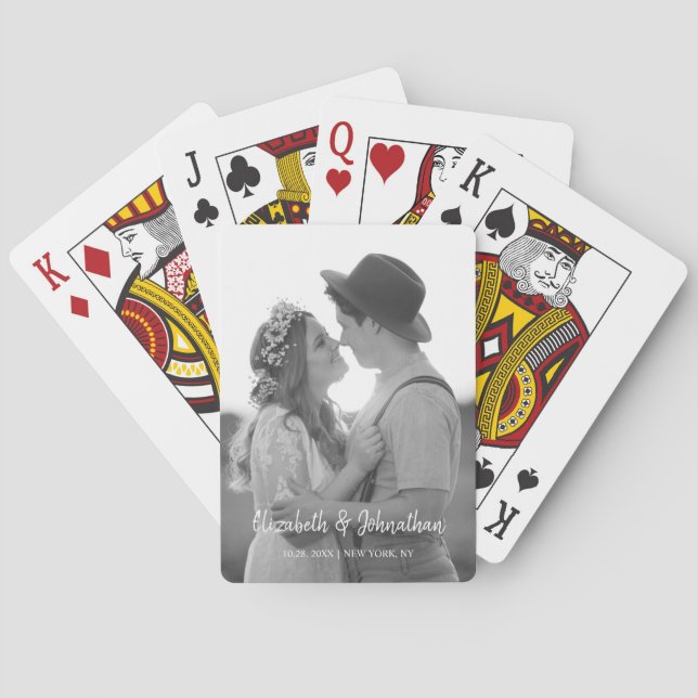 Elegante Personalisierte B & W Foto Spielkarten (Rückseite)