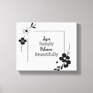 Elegante Personalisierte Black Floral Wall Art - C Leinwanddruck
