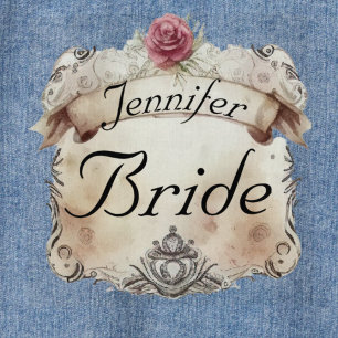 Elegante personalisierte Blumen-Braut-Denimjacke Jeansjacke