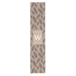 Elegante Personalisierte Boho Block Print-Blätter Kurzer Tischläufer