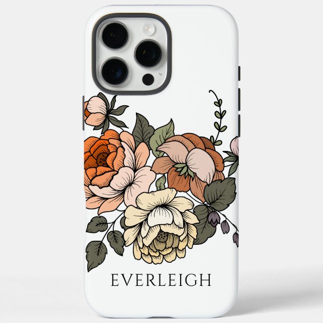 Elegante Personalisierte Botanicals iPhone 16 Pro Max Hülle (Rückseite)