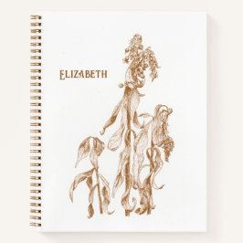 Elegante personalisierte botanische Illustration Notizbuch