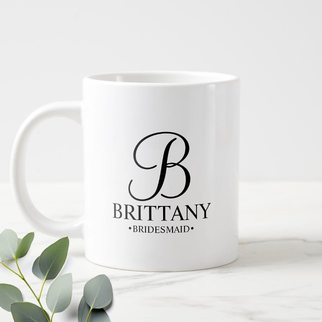 Elegante Personalisierte Bridesmaid Co. Jumbo-Tasse (Von Creator hochgeladen)