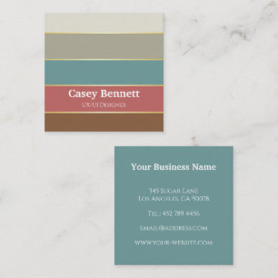 Elegante Personalisierte Colorblock Business Card Quadratische Visitenkarte