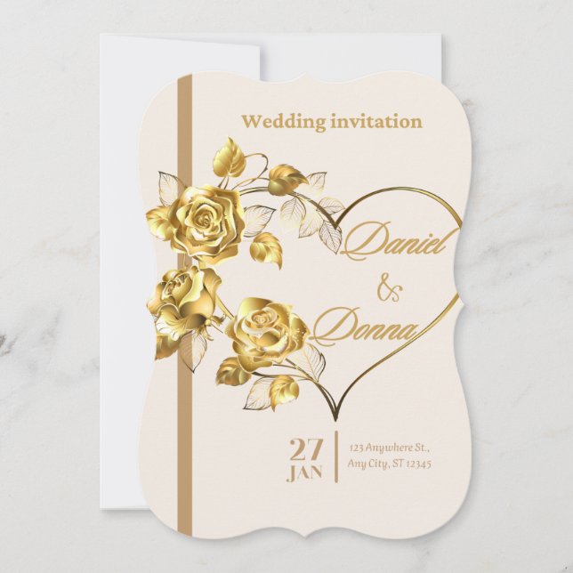 Elegante Personalisierte Einladung zur Hochzeit (Vorderseite)