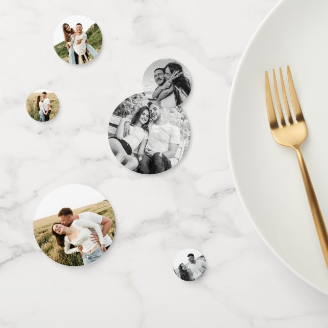 Elegante Personalisierte Einzigartige Foto Hochzei Konfetti (Gruppe)