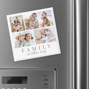 Elegante Personalisierte Familienfoto Collage Magnet
