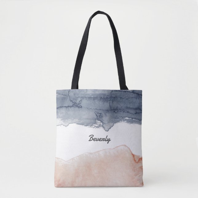 Elegante Personalisierte Farbe des Wassers in Grau Tasche (Vorderseite)