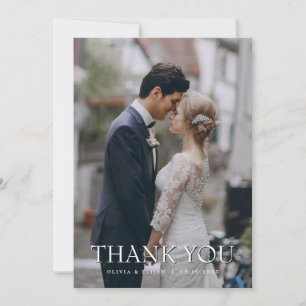 Elegante personalisierte Foto-Hochzeits-Dankeskart Save The Date