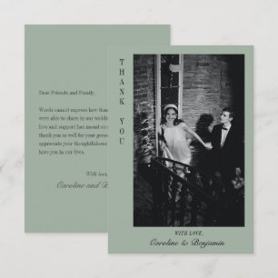 Elegante personalisierte Foto-Hochzeitsnachricht Dankeskarte