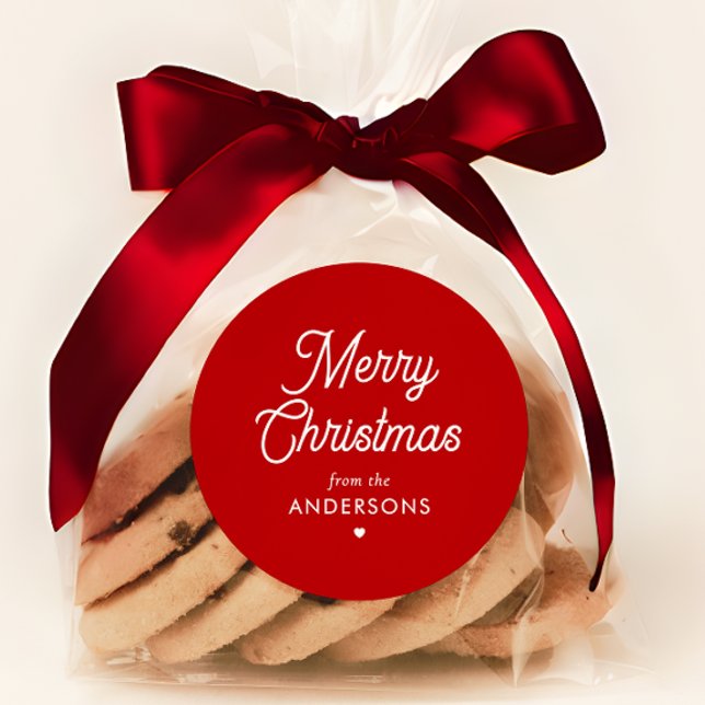 Elegante Personalisierte frohe Weihnachtsgeschenke Runder Aufkleber (Von Creator hochgeladen)