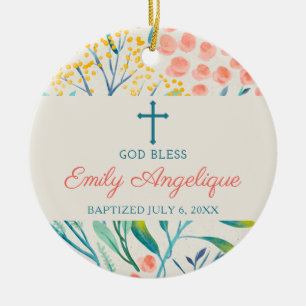 Elegante Personalisierte Girl Christening Taufe Keramik Ornament