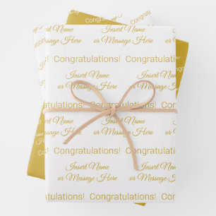 Elegante Personalisierte Glückwünsche Geschenkpapier Set