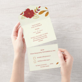 Elegante Personalisierte Hochzeit All In One Einladung