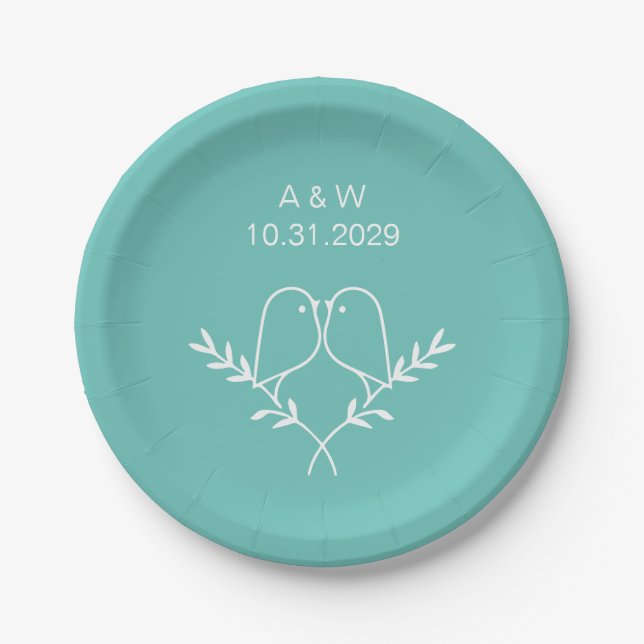 Elegante Personalisierte Hochzeit - Benutzerdefini Pappteller (Vorderseite)