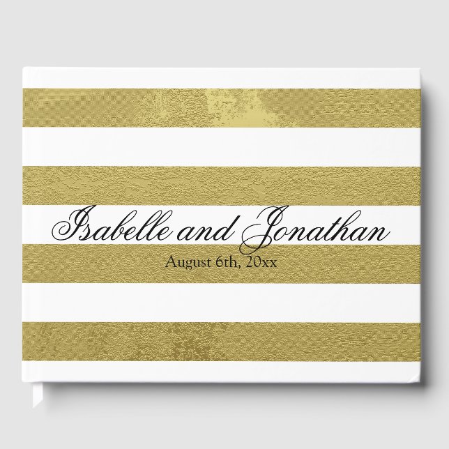 Elegante Personalisierte Hochzeit mit goldenen und Gästebuch (Vorderseite)