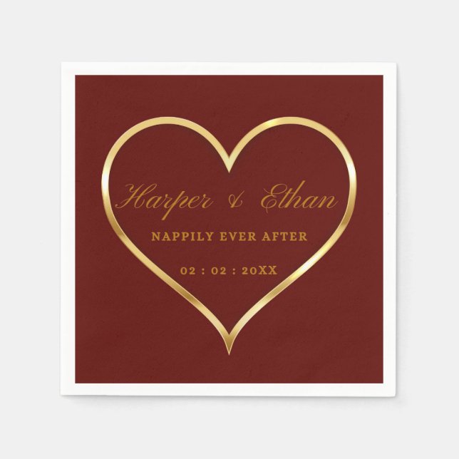 Elegante Personalisierte Hochzeit Napkins Serviette (Vorderseite)