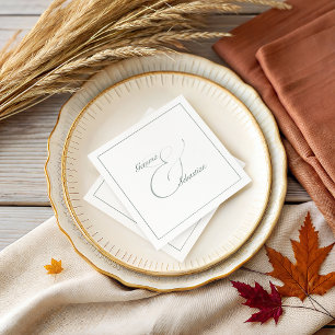 Elegante Personalisierte Hochzeitsempfehlung Serviette