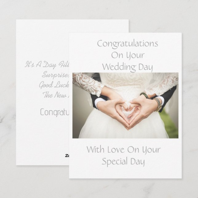 Elegante Personalisierte HochzeitsGratulationskart Feiertagskarte (Vorne/Hinten)