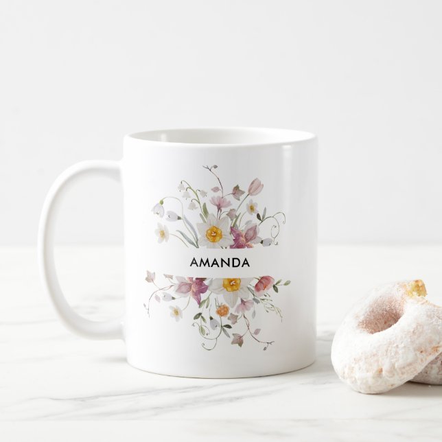 Elegante Personalisierte Kaffee-Tasse - Wasserfarb Kaffeetasse (Mit Donut)