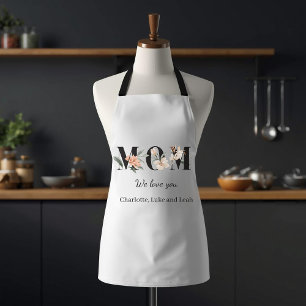 Elegante personalisierte Küchenschürze mit Blumenm Schürze
