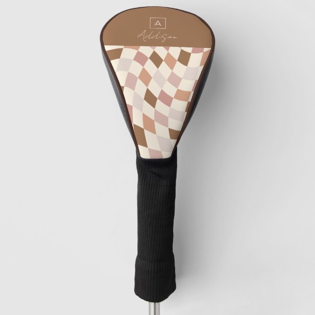 Elegante Personalisierte Monogram Golf Head Cover Golf Headcover (Vorderseite)