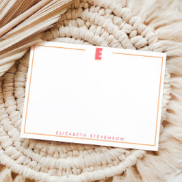 Elegante personalisierte Monogramm 3D Buchstabe E  Mitteilungskarte