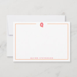 Elegante personalisierte Monogramm 3D Buchstabe Q  Mitteilungskarte
