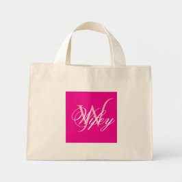 Elegante personalisierte Monogramm-Wifey-Tasche Mini Stoffbeutel