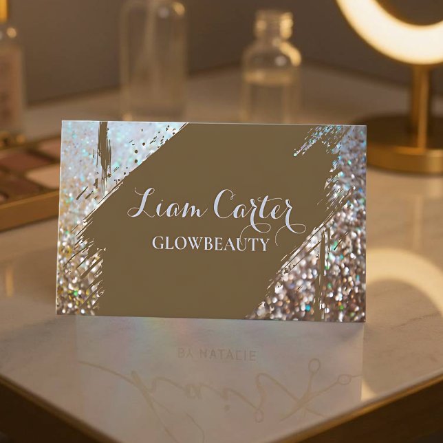 Elegante Personalisierte Namenskarte für den holog (Elegant Holographic Brush Card - Front)