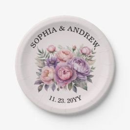 Elegante Personalisierte Papierplatten Hochzeiten Pappteller