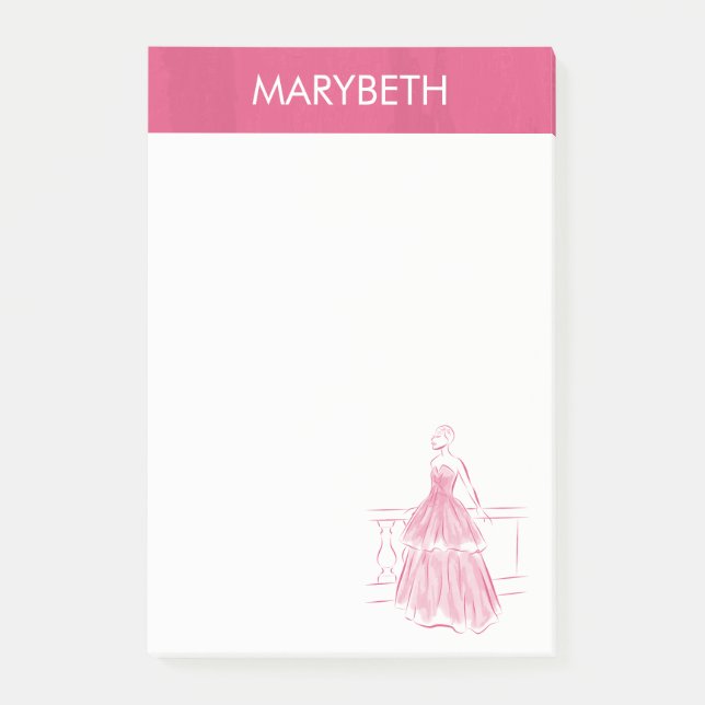 Elegante Personalisierte Post-It-Notes für White G Post-it Klebezettel (Vorderseite)
