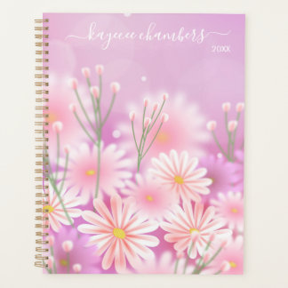 Elegante Personalisierte Rosa und Weiß Blume nach Planer