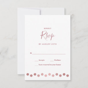 Elegante Personalisierte Rose Gold Dog Pet Hochzei RSVP Karte