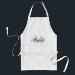 Elegante personalisierte Schürze für Männer und Fr<br><div class="desc">Elegante personalisierte Name GRILLEN / Küche Schürze für Damen und Herren. Einfaches modernes Design mit klassischem Skripttext und Monogramm Anfangsbuchstaben. Die einfachen Farben Schwarz und Grau.</div>