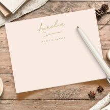 Elegante Personalisierte Stationery Blush Pink Gol