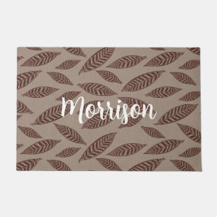 Elegante Personalisierte Türmatte mit Blätter