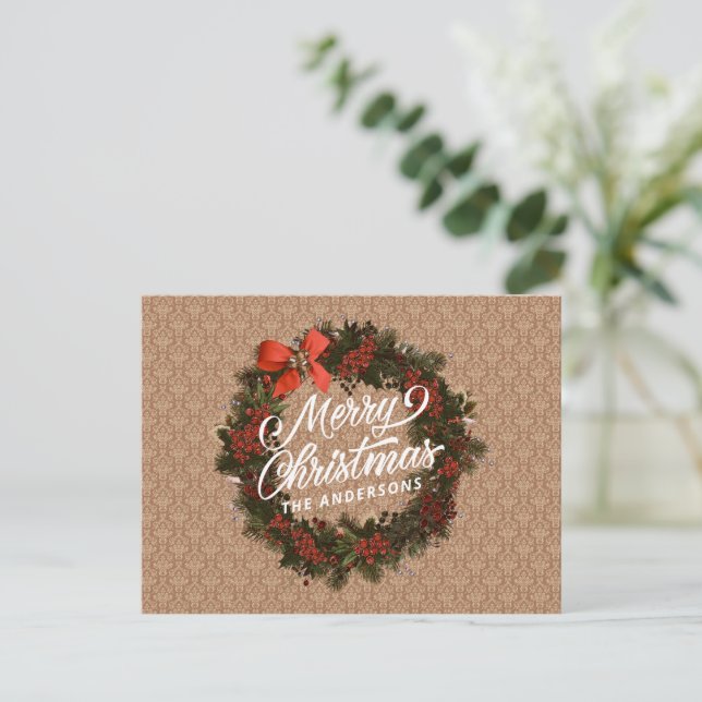 Elegante Personalisierte Weihnachten | Postkarte (Stehend Vorderseite)