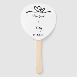 Elegante personalisierte weiße Hochzeit Fächer