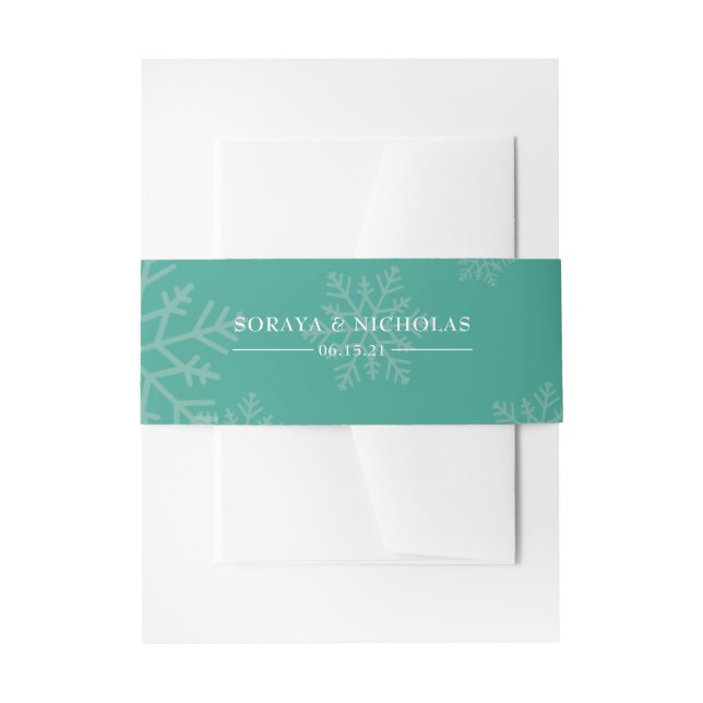 Elegante Personalisierte Winterhochzeit Einladungsbanderole (Vorderseite Beispiel)