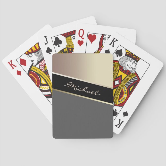 Elegante, persönliche Karte, geometrisch, abstrakt Spielkarten (Rückseite)