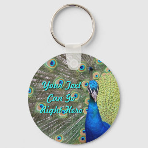 Elegante Pfau-Fotografie Schlüsselanhänger