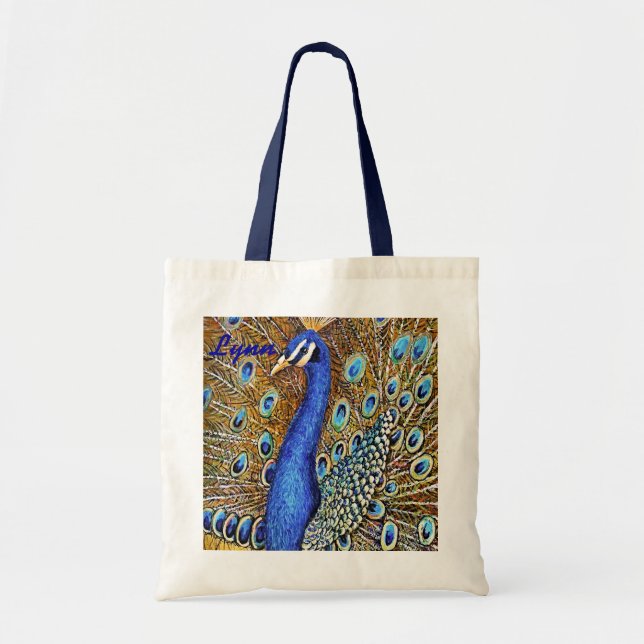 Elegante Pfau-Tasche Tragetasche (Vorne)