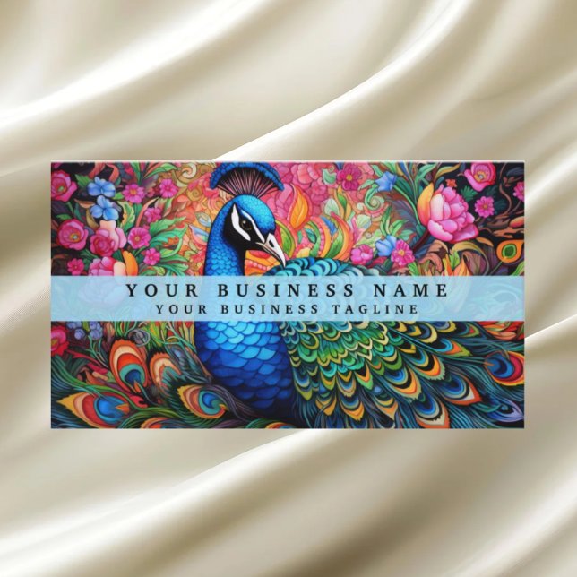Elegante Pfauen Business Cards Visitenkarte (Von Creator hochgeladen)