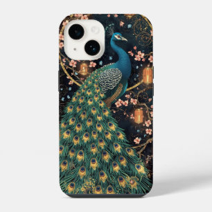 Elegante Pfauen Cherry Blossom Art Collection iPhone 14 Hülle
